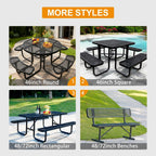Outdoor Furniture Expanded Metal Bench, Heavy-Duty Park Steel Bench with Backrest, Weatherproof, Commercial-Grade, Thermoplastic Coating, Suitable for Garden, Patio, Outside (Black, 6ft)