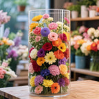 Extra Large Acrylic Cylinder Clear Vase for Floor, Tall Big Wide Mouth Plastic Unbreakable Hurricane Flower Vases of 3 for Home Decor (D 8" X H 19.7", D 6", D 4.8" + 2 Holder)
