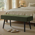 Comfy to go Entryway Bench - Green Bench for Bedroom, Modern Ottoman End of Bed, Corduroy Padded Benches for Living Room, Foyer, Mudroom, Hallway - 39" L x 14" W x 17" H