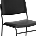 EMMA + OLIVER 500 lb. Capacity High Density Black Vinyl Stacking Chair