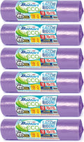 Bottari 60 Sacchi Immondizia 110L 70 x 110 cm with Laccetti di Chiusura, Viola, Raccolta Differenziata Secco, Sacchi per Spazzatura Resistenti e Riciclati, 6 Rotoli da 10 Pezzi