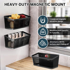 2Pcs Magnetic Spice Rack for Fridge Magnet Hanging Basket Holder for Seasonings Fruit Vegetables Coffee Beans Magnetic Organizer Shelf, Kitchen Refrigerator Organizers
