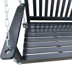 Front Porch Swing with Armrests, Wood Bench Swing with Hanging,for Outdoor Patio,Garden Yard, Porch, Backyard, or sunroom,Easy to Assemble (Black)