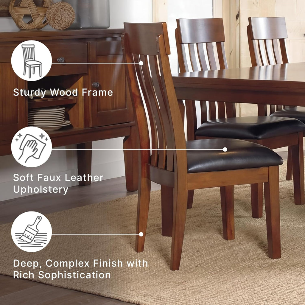 Signature Design by Ashley Ralene Rake Back 19" Dining Room Chair 2 Count, Medium Brown