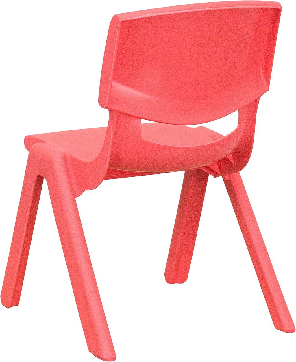 EMMA + OLIVER 4 Pack Red Plastic Stackable School Chair with 10.5" H Seat, Preschool Chair