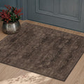 Washable 2x3 Entry Rug for Entryway, Kitchen, Low Pile Anti-Slip Stain Resistant Front Door Mat, Dark Taupe Brown Modern Farmhouse Neutral Distressed Geometric Throw Area Rug for Bathroom