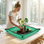 Repotting Mat for Indoor Plant Transplanting, Waterproof Potting Mat for Succulents, Square Planting Tray for Soil Change, Mess Control Gardening Mat, 26” x 26”