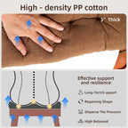 HLOVME Corduroy Chair Cushion with Ties Ultra Soft Warm Floor Cushion for Kids Reading Nook Comfortable Square Seat Cushion for Adult 15.7”x15.7”, Khaki