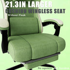 Gaming Chair, High Back Fabric Game Chair with Pocketed Spring Cushion and Footrest, Height Adjustable Computer Chair for Adults (Green)