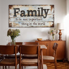 Ggaafet Retro Family Quotes Wall Art for Bedroom Canvas Painting Prints Family is the Most Important Thing in the World Rustic Farmhouse Art Deco Modern Artwork Office Kitchen Dining Room Decor