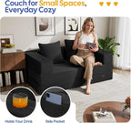 COMAX Futon Sofa Bed, 4‑in‑1 Convertible Sofa Bed, Folding Boneless Couches for Living Room, Fold Out Small Foldable Loveseat Floor Sleeper Comfy Mattress Lounge Space‑Saving, Black