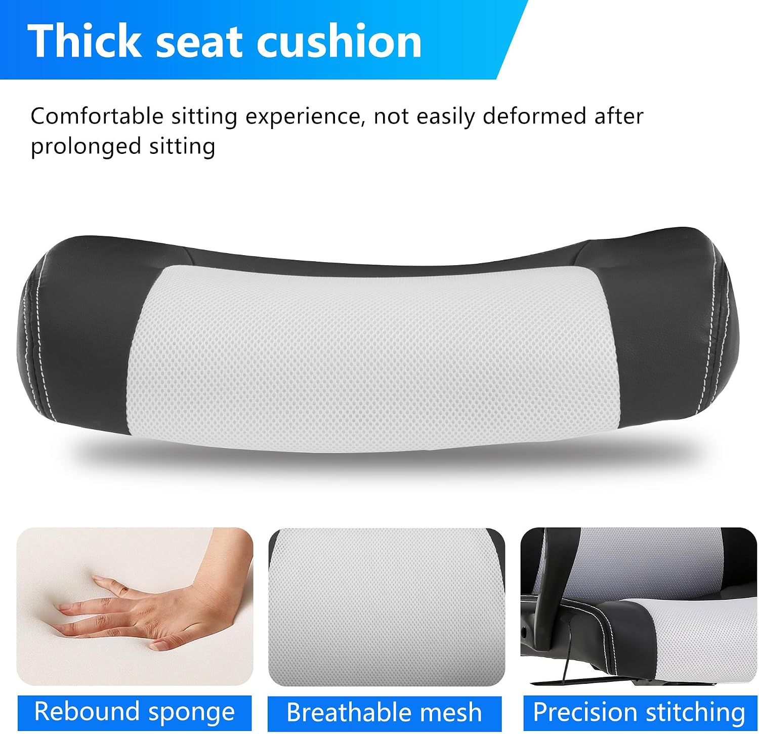 PayLessHere Gaming Chair Office Chair with Support Adjustable Ergonomic Pu Leather Racing Lumbar Massage Headrest Armrest Task 360° Swivel Computer Chair for Women Men Adults，White