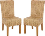 SAFAVIEH Furniture - Luz Dining Chair Set of 2 - Coastal Design - Natural & Honey Pine Solid Wood - Ideal for Dining Room, Kitchen, 18.5" Seat Height (SEA8016B-SET2)
