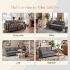 GRUSIGN 3 Seater Corduroy Couch, 89" Comfy Couch with Deep Seat, Modern Sofa Couch for Living Room, Office, Bedroom, Apartment (Pillows not Included)