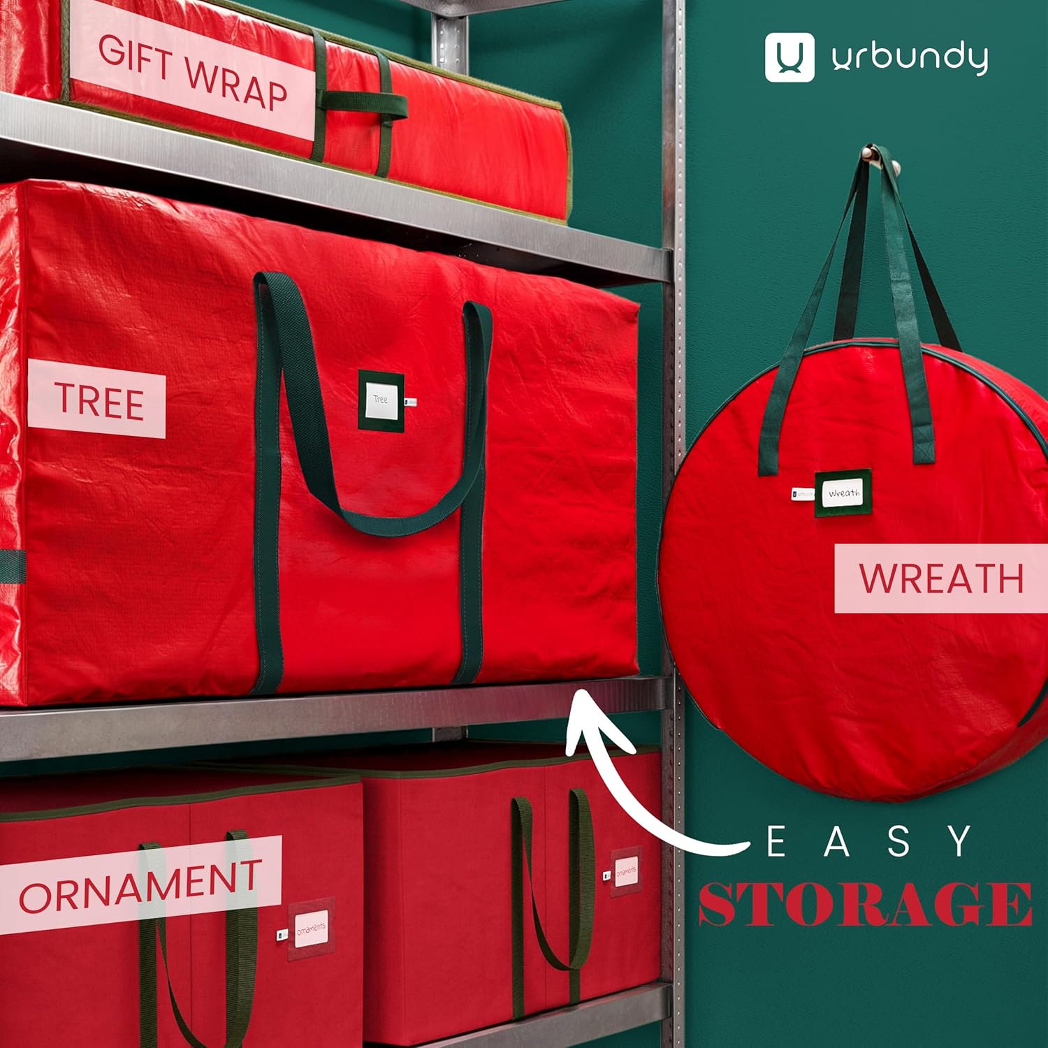 Heavy Duty Moving Bag 7.5 Ft - Christmas Tree Bag Red - Xmas Tree Storage Bag Holds 7.5 Ft Christmas Tree Storage For All Year Round Christmas Storage