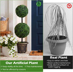Goplus 3 FT Artificial Boxwood Topiary Tree, Sun-Protective Double Ball Faux Potted Plants, Greenery Indoor Outdoor Fake Plants Shrubs for Entryway Home Office Front Porch Decor (1)
