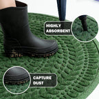 RORA Half Circle Door Mat Front Door Mat Outside Entrance Welcome Mats Outdoor Indoor Semicircular Doormat for Outdoor Half Round Door Mats for Garage Muddy Paws 17”x30”