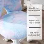 Butterfly Kids Desk & Chair - Adjustable, Swivel, Furry, Blue - Home, Bedroom, School, Dorm
