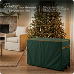 Covermates Keepsakes Christmas Tree Structured Rolling Storage Bag – Heavy-Duty Holiday Storage Container with Wheels, Padded Handles & Sturdy Inserts – Closet & Garage Organization, Green