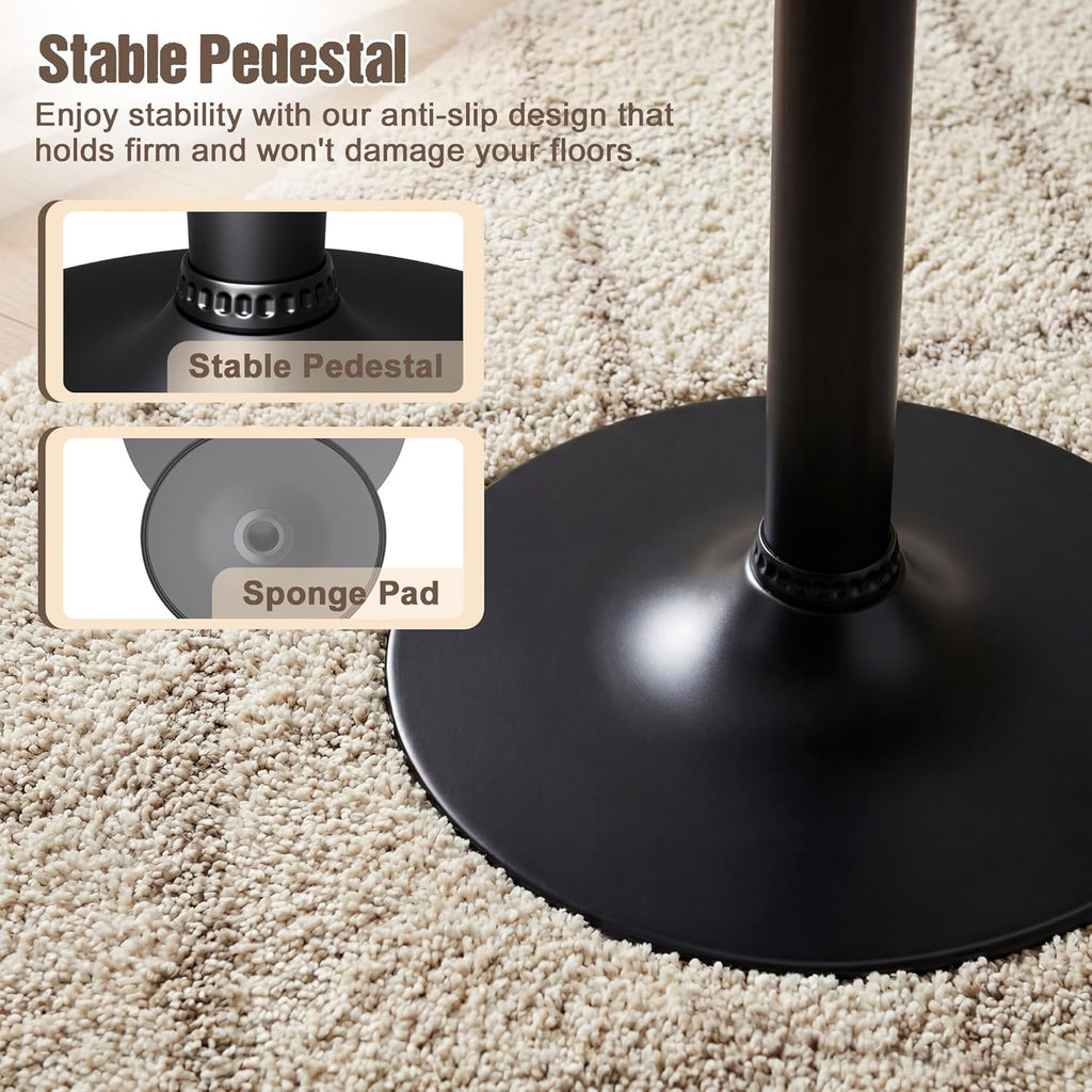 Furmax Bistro Pub Table Round Bar Height Cocktail Table for Home Bar, Round Bar Tables for Party, Dining Room, Living Room and Wedding, Metal Base MDF Top Obsidian, 40.6 Inch Height (1, Dark Black-1)