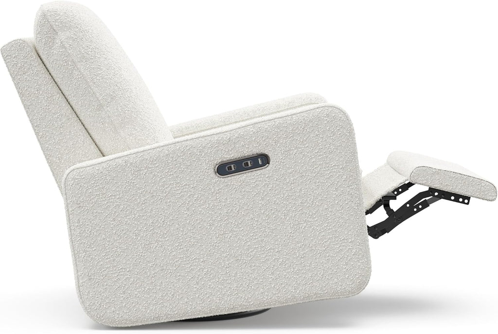Graco Teddi Power Recliner Swivel Glider, Electronic Power Recline, Oeko-TEX 100 Certified, USB-A & USB-C Charger, Premium Cushioning & Comfort – (Ivory Boucle)