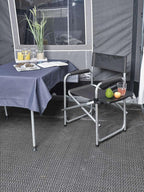 Isabella Directors Chair - Dark Grey with side table