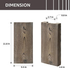 Wood Wall Planter Set of 2, Wood Wall Pocket for Greenery and Dried Flowers, Indoor Wood Hanging Vase, Modern Farmhouse Wall Decor for Living Room Bedroom Office Eucalyptus Stems Decorations (Grey)
