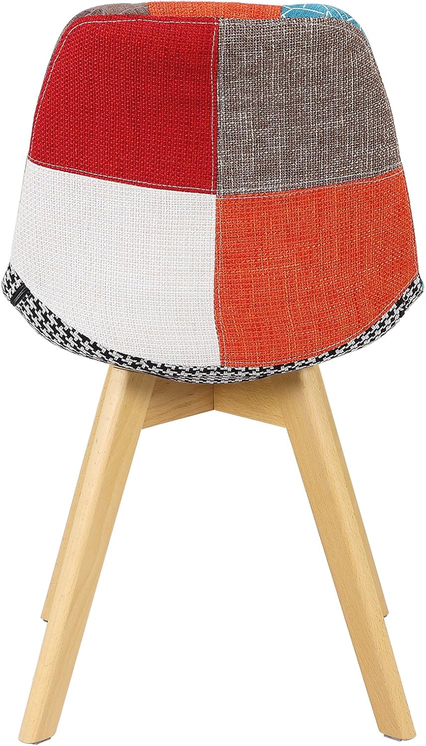 WOLTU BH29mf-4 Set of 4 Multi-Coloured Linen and Wood Dining Chairs Kitchen Chairs