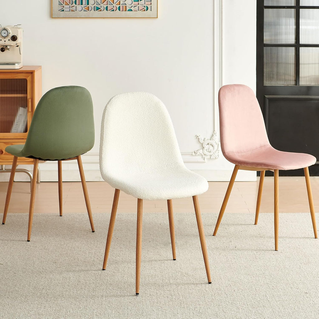 Velvet Dining Chairs Set of 4 - Modern Upholstered Chairs with Metal Legs for Living, Bedroom,Dining Room - Green Dining Chairs Set for 4