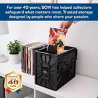BCW Short Comic Book Bin | Holds 150 Comics | Stackable Plastic Storage | Acid-Free Organizer | Black, 10 Pack
