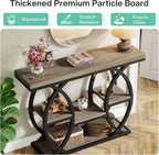 Tribesigns 39.4" Console Table, Industrial 4-Tier Sofa Table Entryway Table with Storage Shelves, Narrow Wood Accent Tables with Metal Frame for Small Spaces, Hallway, Foyer, Grey