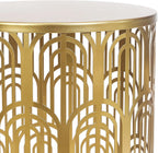 Joveco Gold Nesting Round Side End Tables Set of 2- Coffee Tea Table Mid Century Night Stands for Living Room Bedroom Outdoor, Gold Light Luxury Style