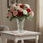 Lorren Home Trends Flower Vase Melodia, Made In Italy. 12" Tall, 6" Opening