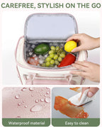 HOMESPON Insulated Lunch Bag Women Wide Opening Adult Lunch Box Large Leakproof Cooler Bag for Work Picnic Beach Family College Lunch Teacher Tote Bag with Adjustable Shoulder Strap Cup Holder(Pink)