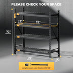 CAMMOO 72''W Heavy Duty Storage Shelves, 6000LBS Metal Garage Shelving Unit with Magnetic Label, Upgraded Structure, Solid Steel Industrial Rack, Easy Assembly for Basement, 72''W x 24''D x 72''H