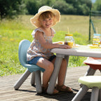 Smoby Life - Children's chair in blue - Indoor and outdoor use - Anti-UV coating - Recycled material - From 18 months - Made in France