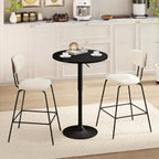 NOBPEINT Round Pub Table, Height Adjustable Bar Table, 360 Swivel Top, Cocktail Table with Black Metal Base for Bar, Bistro, Café, Full Black
