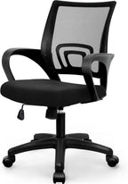 NEO Chair Office Computer Chair Mid Back Desk Ergonomic Mesh Gaming Seat Comfy Lumbar Support Rolling Wheels Adjustable Height Swivel for Home Task (All Black)