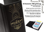 2Fold Binder for Holding Broadway Play Program and Theater Programs with 30 Custom Sheet Protectors - PU Leather - Fits Programs from Mid 1980s to Modern (Black/Gold Foil)