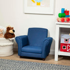 Melissa & Doug Denim Fabric Child’s Armchair (Kid’s Furniture, 23”L x 17.5”W x 18.3”H) Children's Furniture, Child's Reading Chair, Chairs for Toddlers, Oversized Kid's Armchair