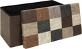 HOME DECO FACTORY, HD7666, Patchwork PU M2, Bistro Indus Furniture, Folding Chest and Bench, 76x38x38cm, Seat Height 38cm, Brown