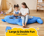 Hobestluk Bean Bag Chairs Bean Bag Floor Cushion, Bean Bag Chair for Kids Adults Beanbag Lounger for Living Room Bedroom or Playroom (Blue, Medium, Dolphin)
