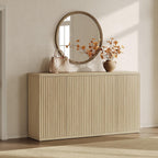SICOTAS Buffet Cabinet with Storage Accent Sideboard Modern Credenza with Doors & Shelves Fluted Media Console Mid Century Coffee Bar Table for Living Room Kitchen Dining Room Hallway