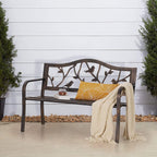 Outdoor Bench Patio Chair Metal Garden Furniture Deck Backyard Park Porch Seat