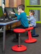 Kore Kids Wobble Stool, Flexible Seating, Ages 6-7, 14in, Blue | Wiggle chair for classroom and home boosts focus, improves posture, and provides an energy outlet; anti-tip base; Made in USA