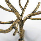 24/7 Shop at Home Lalia Modern Round End Table with Nature-Inspired Branch Base, Tempered Glass Top, Hammered Steel Frame for Living Room, Matte Gold