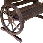 Outdoor Bench with Carbonized Finish, Solid Fir Wood, 2-Person 550lb Capacity