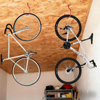 Heavy Duty Bike Storage Hooks for Garage, Wall and Ceiling Mount Bicycle Hangers, Large Screw-in Utility Hooks for Bikes, Cords, Garden Tools, and More (Red, 7 pcs)