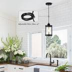 Black Pendant Lights Kitchen Island 3 Pack, Modern Kitchen Pendant Lighting Over Island with Clear Glass, Farmhouse Mini Hanging Light for Sink Dining Room, OS-3014-3PBKC