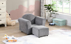 Chair, Upholstered Couch with Ottoman
